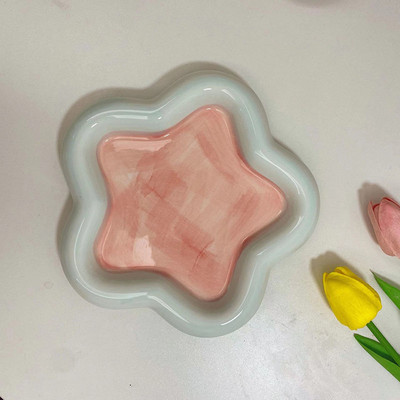 Kisállat macskatál aranyos karikatúra kisállat ivóvíz etetőtál Kerámia Macskaeledel Kutyaeledel edények Macska kutya kisállat kellékek