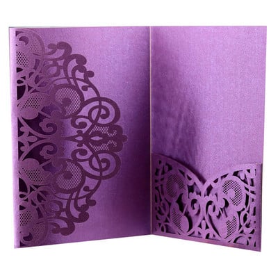 5db Elegáns korona lézerrel vágott esküvői meghívókártya Testreszabott üdvözlőkártya válaszadási kártyákkal Esküvői parti kellékek dekorációja