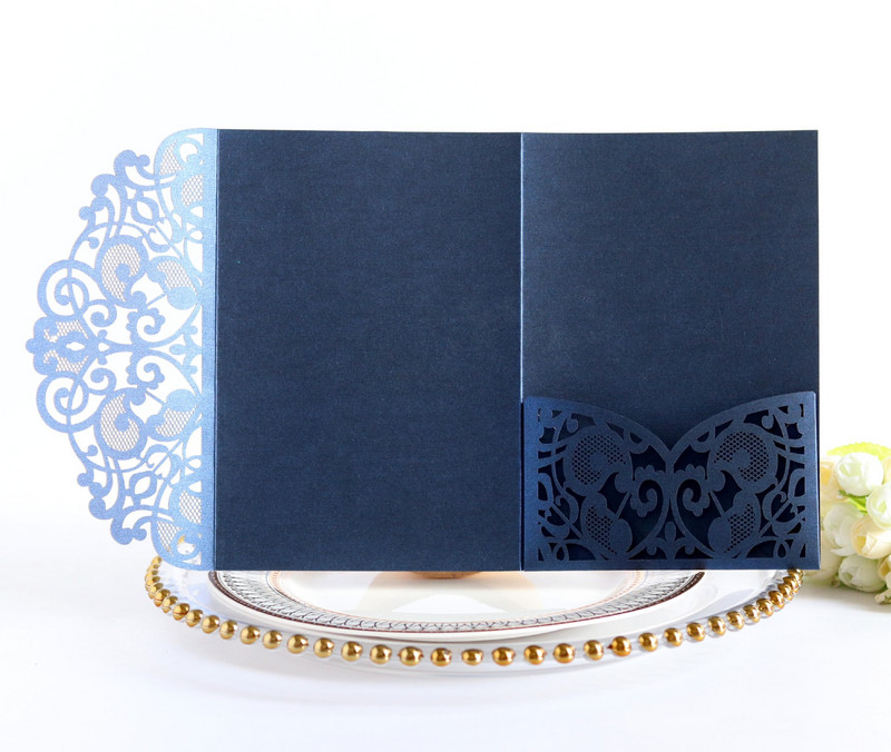 5db Elegáns korona lézerrel vágott esküvői meghívókártya Testreszabott üdvözlőkártya válaszadási kártyákkal Esküvői parti kellékek dekorációja