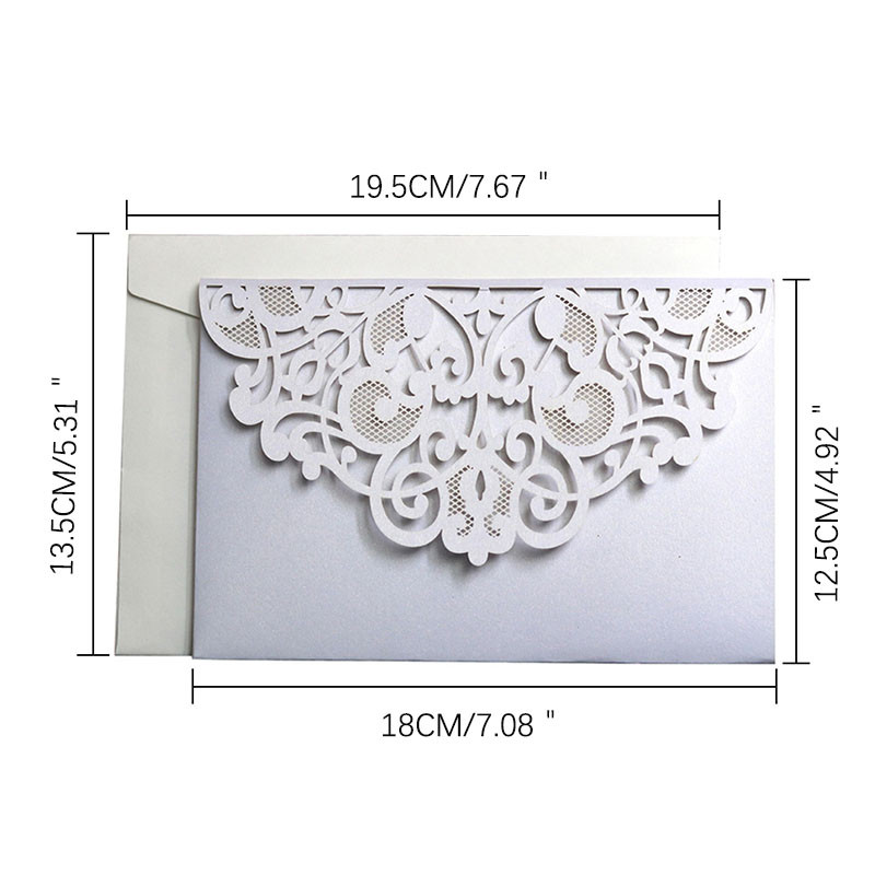 5db Elegáns korona lézerrel vágott esküvői meghívókártya Testreszabott üdvözlőkártya válaszadási kártyákkal Esküvői parti kellékek dekorációja