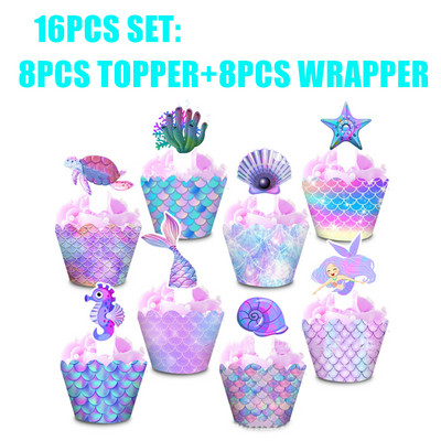 Sellő téma Születésnapi parti díszek sellő eldobható evőeszközök csésze tányérok lányoknak sellő parti kellékek