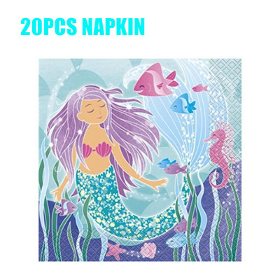 Sellő téma Születésnapi parti díszek sellő eldobható evőeszközök csésze tányérok lányoknak sellő parti kellékek