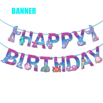 Sellő téma Születésnapi parti díszek sellő eldobható evőeszközök csésze tányérok lányoknak sellő parti kellékek