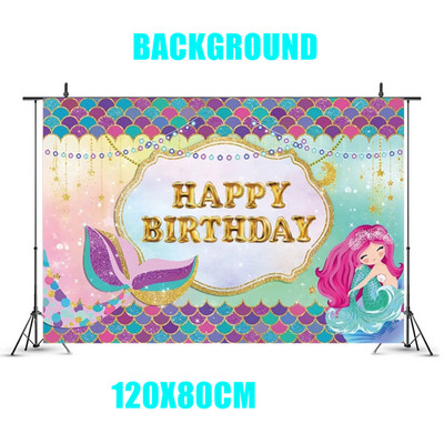 Sellő téma Születésnapi parti díszek sellő eldobható evőeszközök csésze tányérok lányoknak sellő parti kellékek