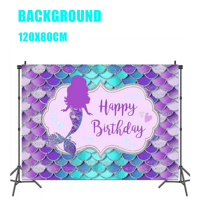 Sellő téma Születésnapi parti díszek sellő eldobható evőeszközök csésze tányérok lányoknak sellő parti kellékek