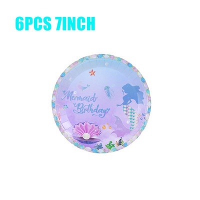 Sellő téma Születésnapi parti díszek sellő eldobható evőeszközök csésze tányérok lányoknak sellő parti kellékek