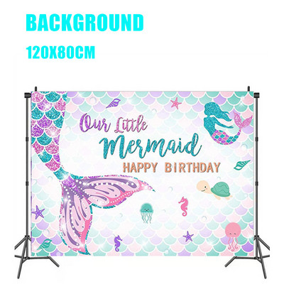 Sellő téma Születésnapi parti díszek sellő eldobható evőeszközök csésze tányérok lányoknak sellő parti kellékek