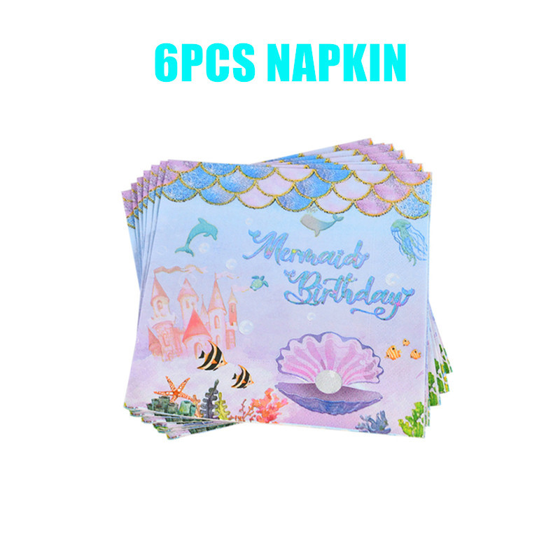 Sellő téma Születésnapi parti díszek sellő eldobható evőeszközök csésze tányérok lányoknak sellő parti kellékek