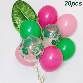 Χαβανέζικα διακοσμητικά πάρτι Γιρλάντες Flamingo Banner Balloons For ALOHA Luau Party Tropical Summer Beach Προμήθειες για πάρτι γενεθλίων