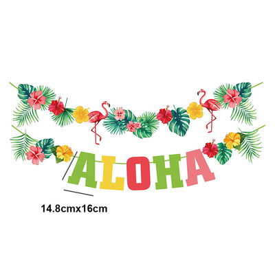 Hawaii buli díszek Flamingó füzérek Banner léggömbök ALOHA Luau Party Tropical Summer Beach Születésnapi parti kellékek