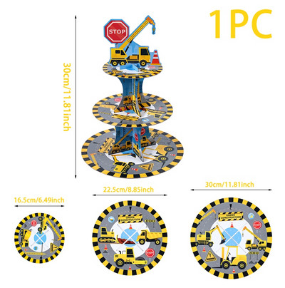Építési téma Eldobható étkészlet Kotrógép Jármű Születésnapi parti dekoráció Gyerek fiú Bulldózer Traktor Teherautó Partykellékek