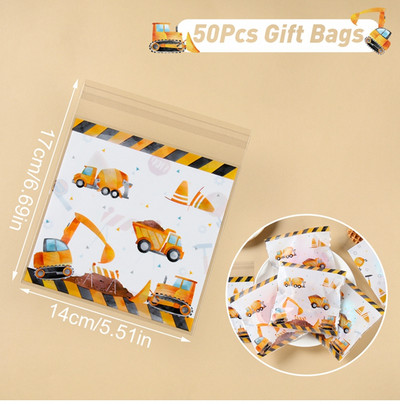 Építési téma Eldobható étkészlet Kotrógép Jármű Születésnapi parti dekoráció Gyerek fiú Bulldózer Traktor Teherautó Partykellékek