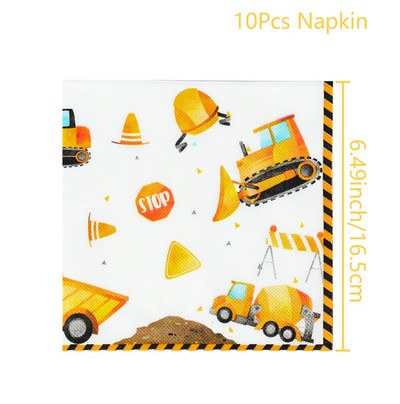 Építési téma Eldobható étkészlet Kotrógép Jármű Születésnapi parti dekoráció Gyerek fiú Bulldózer Traktor Teherautó Partykellékek