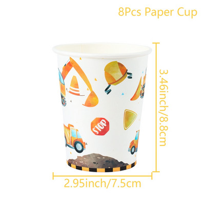 Építési téma Eldobható étkészlet Kotrógép Jármű Születésnapi parti dekoráció Gyerek fiú Bulldózer Traktor Teherautó Partykellékek