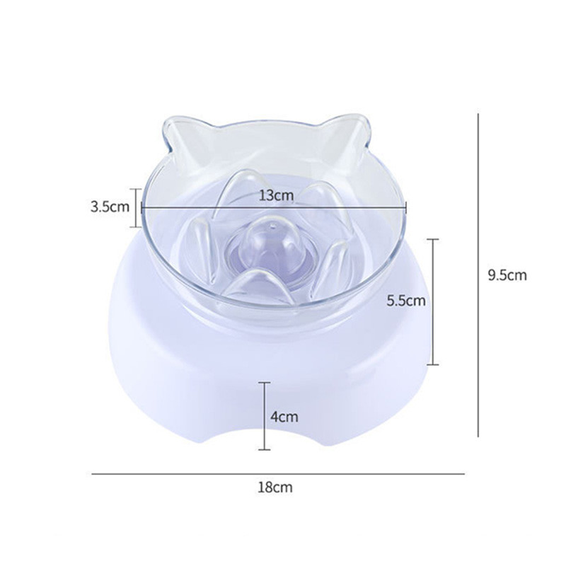 Lassú etető macskatálak állvánnyal, csúszásmentes, mosható macskáknak kutyaetetők ivóvízhez Háziállatok egészséges táplálkozásához szükséges tálak