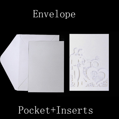 10gab Lāzera griezuma līgavas un līgavaiņa kāzu ielūgumu kartīšu mežģīņu kabatiņa.