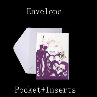 10gab Lāzera griezuma līgavas un līgavaiņa kāzu ielūgumu kartīšu mežģīņu kabatiņa.