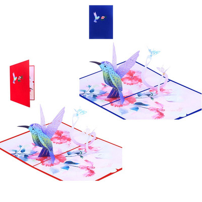 Felicitari pop-up 3D Colibri Cadouri aniversare Carte postala Invitatii nunta Felicitari cu plic