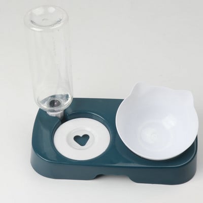 Bol pentru pisici pentru animale de companie Hrănitor automat 2-în-1 Bol pentru hrana pentru pisici pentru câini Băutor de apă Fântână Bol din plastic Hrănitor înalt pentru pisici Materiale de siguranță