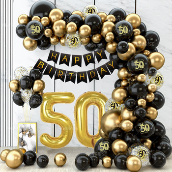 Честит 50-ти рожден ден Фон Банер за фон за мъж Салфетка Балон Завеса за врата 50 години юбилей 50 Декор за парти за рожден ден