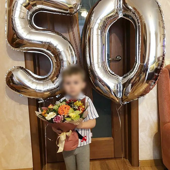 2 τμχ 32/40 ιντσών Happy 50 Birthday Foil Balloons Pink Blue Gold Number 50th Years Old Birthday Party Decorations Boy girl Supplies