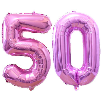 2 τμχ 32/40 ιντσών Happy 50 Birthday Foil Balloons Pink Blue Gold Number 50th Years Old Birthday Party Decorations Boy girl Supplies