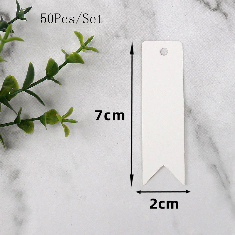 50 db 2x7cm üres köszönőcédula tortadísz esküvői vendég születésnapi bulihoz Kraft címkék papír címkék ajándékkártya