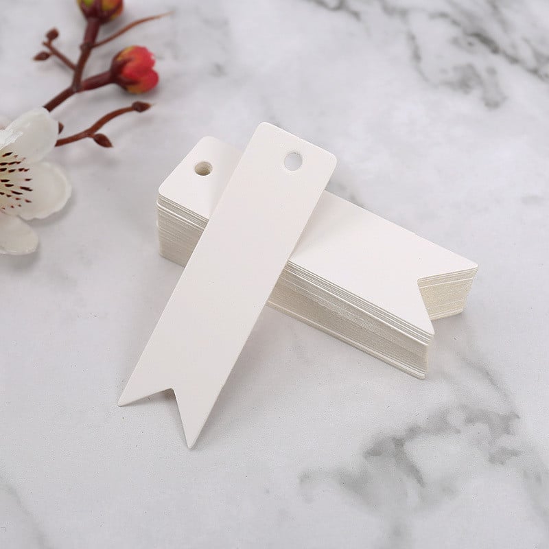 50 db 2x7cm üres köszönőcédula tortadísz esküvői vendég születésnapi bulihoz Kraft címkék papír címkék ajándékkártya