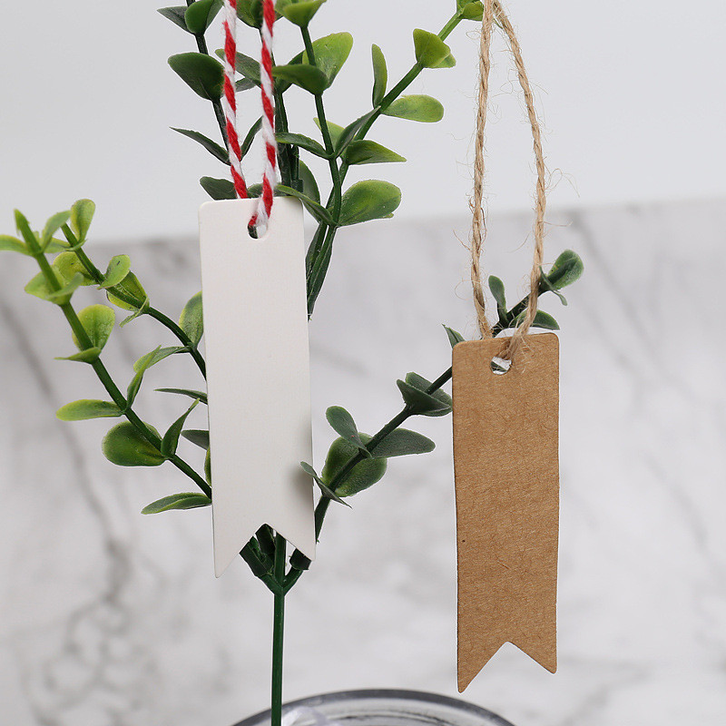 50 db 2x7cm üres köszönőcédula tortadísz esküvői vendég születésnapi bulihoz Kraft címkék papír címkék ajándékkártya