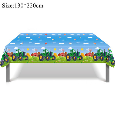 1 rinkinys ūkio teminių kartoninių traktoriaus transporto priemonių vienkartinių stalo reikmenų su gimtadieniu sunkvežimio reklamjuostės berniuko ūkio traktoriaus gimtadienio dekoravimui