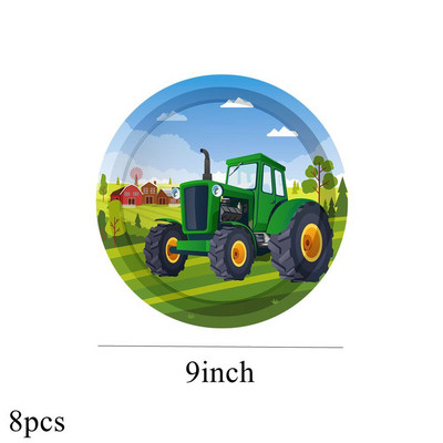 1 rinkinys ūkio teminių kartoninių traktoriaus transporto priemonių vienkartinių stalo reikmenų su gimtadieniu sunkvežimio reklamjuostės berniuko ūkio traktoriaus gimtadienio dekoravimui