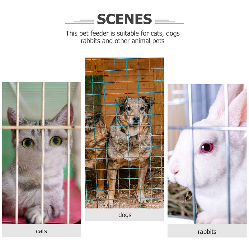 Piekarināms lolojumdzīvnieku bļodu komplekts suņiem Mazas pārtikas bļodas kaķu barotavas pie sienas stiprināms ūdens būris plastmasas kaste kaķēnu piederumi, nerūsējošais tērauds