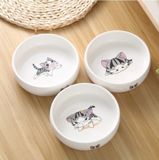 új érkezés mul-style Szuper aranyos macska tál kerámia nyomtatás macskaeledel tál állateledel tál vizestál kisállat kellékek kisállat etető tál