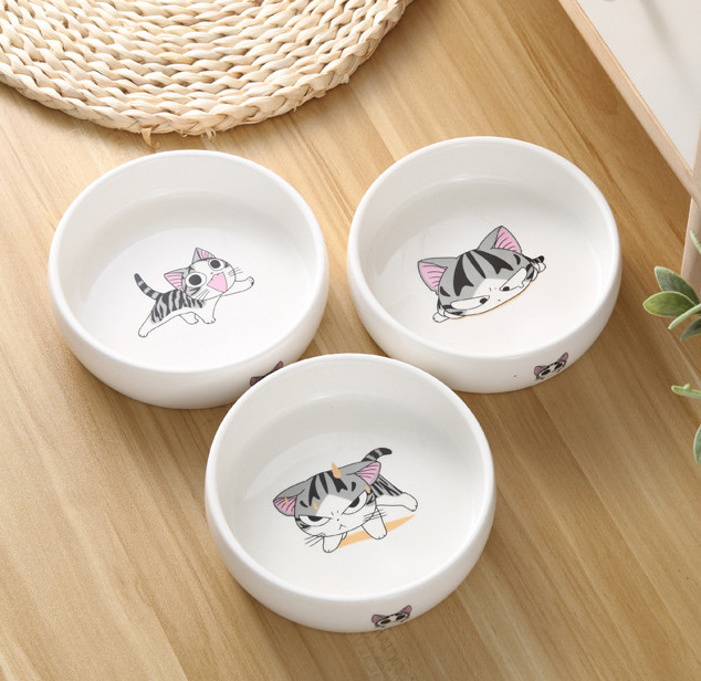új érkezés mul-style Szuper aranyos macska tál kerámia nyomtatás macskaeledel tál állateledel tál vizestál kisállat kellékek kisállat etető tál