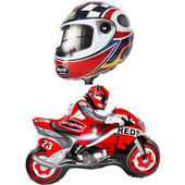 Sacīkšu auto dzimšanas dienas piederumi 2gab sacīkšu motocikla balonu ķivere gaisa balons motokrosa sacīkšu ballīte netīrumu velosipēda tematiskā ballītes dekorācija