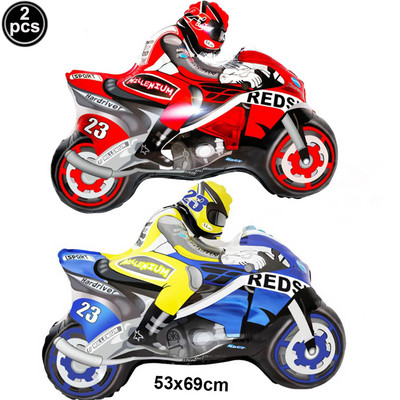 Sacīkšu auto dzimšanas dienas piederumi 2gab sacīkšu motocikla balonu ķivere gaisa balons motokrosa sacīkšu ballīte netīrumu velosipēda tematiskā ballītes dekorācija