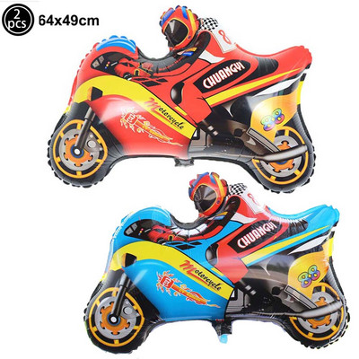 Sacīkšu auto dzimšanas dienas piederumi 2gab sacīkšu motocikla balonu ķivere gaisa balons motokrosa sacīkšu ballīte netīrumu velosipēda tematiskā ballītes dekorācija