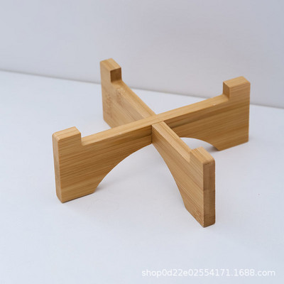 Macskamancs alakú kisállat kerámia tál bambusz állvánnyal Macskatál kutyatál kisállat itatótál ételtartó macska- és kutyaetetési kellékek