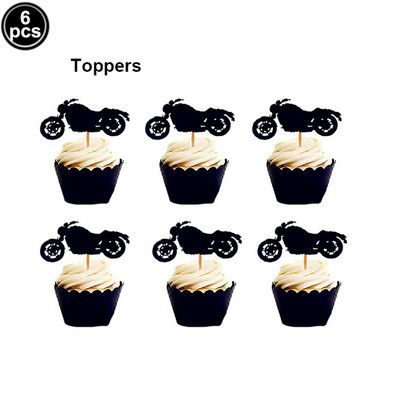 Motokrossi sünnipäevapeo kaunistus tordi tassikoogi toppers Mootorratta bänneri koogikaunistus meeste või poiste sünnipäevapeo tarvikutele