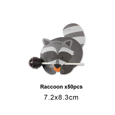 50 gab. jauks dzīvnieks, pīle, lācis, konfektes, konfektes, dekorācijas kartītes kāzu bērnu dzimšanas dienas svinībām, piederumi trušiem dāvanu aksesuāri