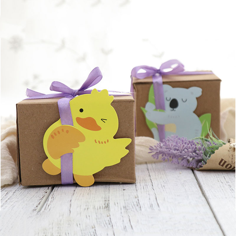 50 gab. jauks dzīvnieks, pīle, lācis, konfektes, konfektes, dekorācijas kartītes kāzu bērnu dzimšanas dienas svinībām, piederumi trušiem dāvanu aksesuāri