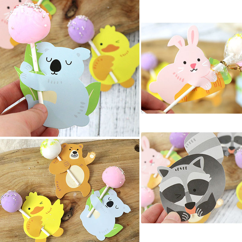 50 gab. jauks dzīvnieks, pīle, lācis, konfektes, konfektes, dekorācijas kartītes kāzu bērnu dzimšanas dienas svinībām, piederumi trušiem dāvanu aksesuāri