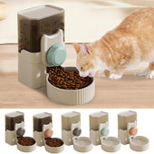 Automātiskās kaķu barotavas 34 Oz Gravity Pet Smart kaķu barības kibbles dozatora piederumi Pogas versija Automātiskā barotava kaķiem Suņiem