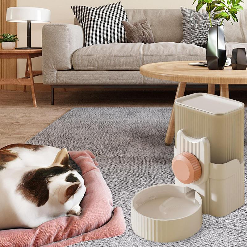 Automātiskās kaķu barotavas 34 Oz Gravity Pet Smart kaķu barības kibbles dozatora piederumi Pogas versija Automātiskā barotava kaķiem Suņiem