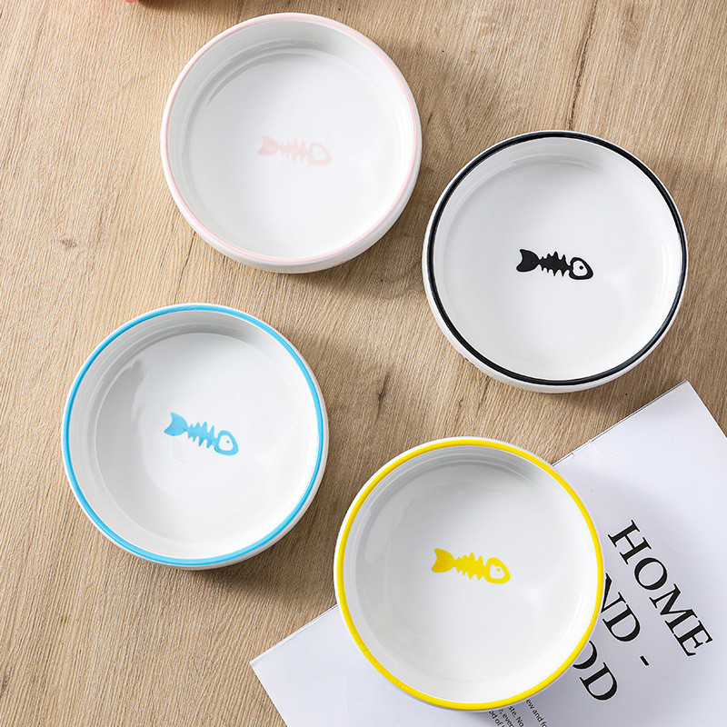 új érkezés 1db aranyos macskatál kerámia macskaeledel mosdókagyló Macskaeledel tál ivóvíz etető rizstál borulásgátló kisállat kellékek