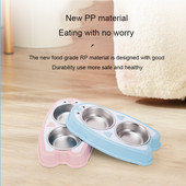 Kisállat műanyag dupla tálak macskáknak kiskutyáknak ételtartók etetők itató vizes edények kellékek cicák kellékek