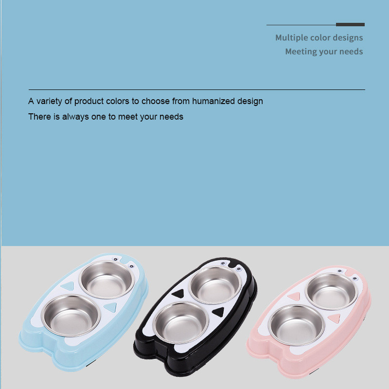 Kisállat műanyag dupla tálak macskáknak kiskutyáknak ételtartók etetők itató vizes edények kellékek cicák kellékek