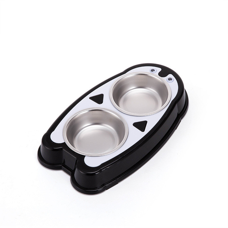 Kisállat műanyag dupla tálak macskáknak kiskutyáknak ételtartók etetők itató vizes edények kellékek cicák kellékek