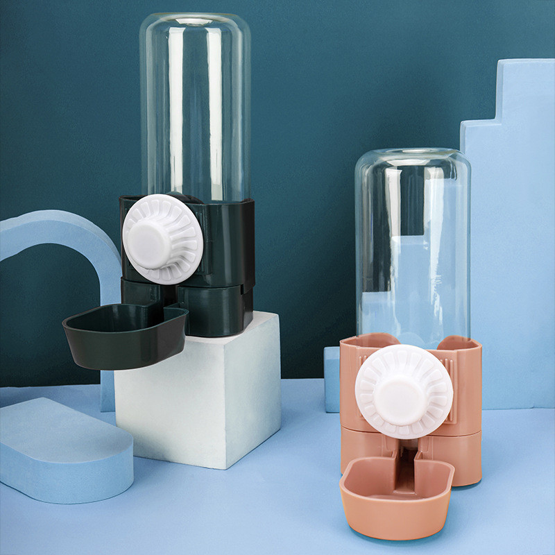 Dog Cat akasztós tál vizes palackkal Vízellátó eszköz Tartozék palack űrtartalom 500 ml Tartós Kennel Cat Cage Coop számára