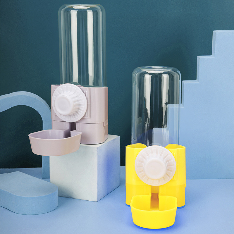 Dog Cat akasztós tál vizes palackkal Vízellátó eszköz Tartozék palack űrtartalom 500 ml Tartós Kennel Cat Cage Coop számára